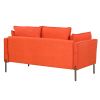 Modern Style Sofa Linen Fabric Loveseat Small Love Seats Couch for Small Spaces; Living Room; Apartment