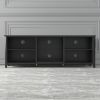 WESOME TV Stand Storage Media Console Entertainment Center; Tradition Black