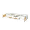 Farmhouse TV Stand Modern Wood Media Entertainment Center Console Table with 2 Doors and 2 Open Shelves