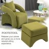 House hold Accent Chair with Ottoman, Mid Century Modern Barrel Chair Upholstered Club Tub Round Arms Chair for Living Room