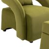 House hold Accent Chair with Ottoman, Mid Century Modern Barrel Chair Upholstered Club Tub Round Arms Chair for Living Room