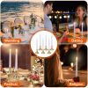 6 Packs Flameless Taper Candles 9.8in Electric LED Candles Warm White w/ 4 Light Modes Remote Control Timer