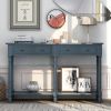 Console Table Sofa Table Easy Assembly with Two Storage Drawers and Bottom Shelf for Living Room, Entryway