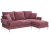 84 " Convertible Sectional Sofa, Modern Chenille L-Shaped Sofa Couch with Reversible Chaise Lounge, Fit for Living Room, Apartment(2 Pillows)