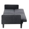 Futon Sofa Bed Convertible Sectional Sleeper Couch, Loveseat Bed with Tapered Legs for Living Room, Study, Dorm, Office