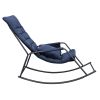 Rocking Lounge Chair,Armchair Rocker with Pillow and Cushion,for Living Room, Bedroom,Navy Blue