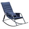 Rocking Lounge Chair,Armchair Rocker with Pillow and Cushion,for Living Room, Bedroom,Navy Blue