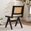 Vintage Solid Wood Rattan Chair, For Dining Room, living Room, Outdoor, Natural