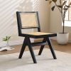 Vintage Solid Wood Rattan Chair, For Dining Room, living Room, Outdoor, Natural