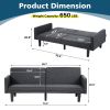 Futon Sofa Bed Convertible Sectional Sleeper Couch, Loveseat Bed with Tapered Legs for Living Room, Study, Dorm, Office